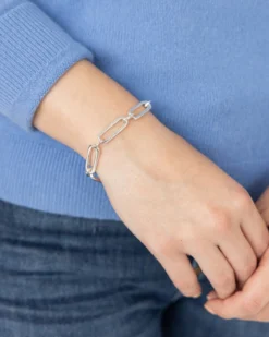 Mixed Link Paperclip Bracelet