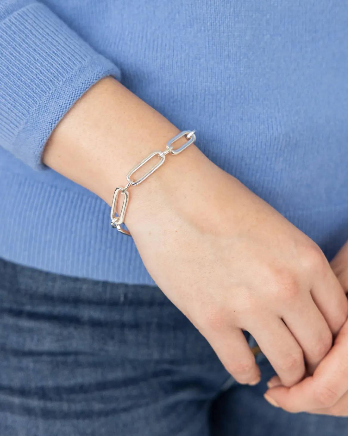 Mixed Link Paperclip Bracelet