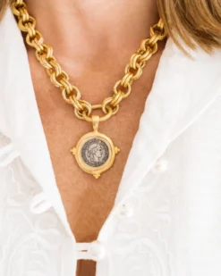 Mixed Metal Coin Necklace