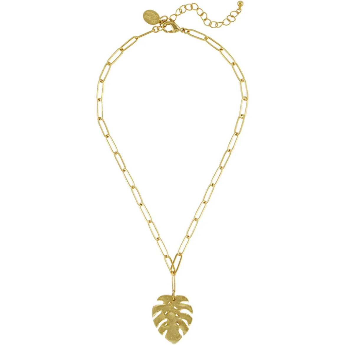 Monstera Paperclip Necklace