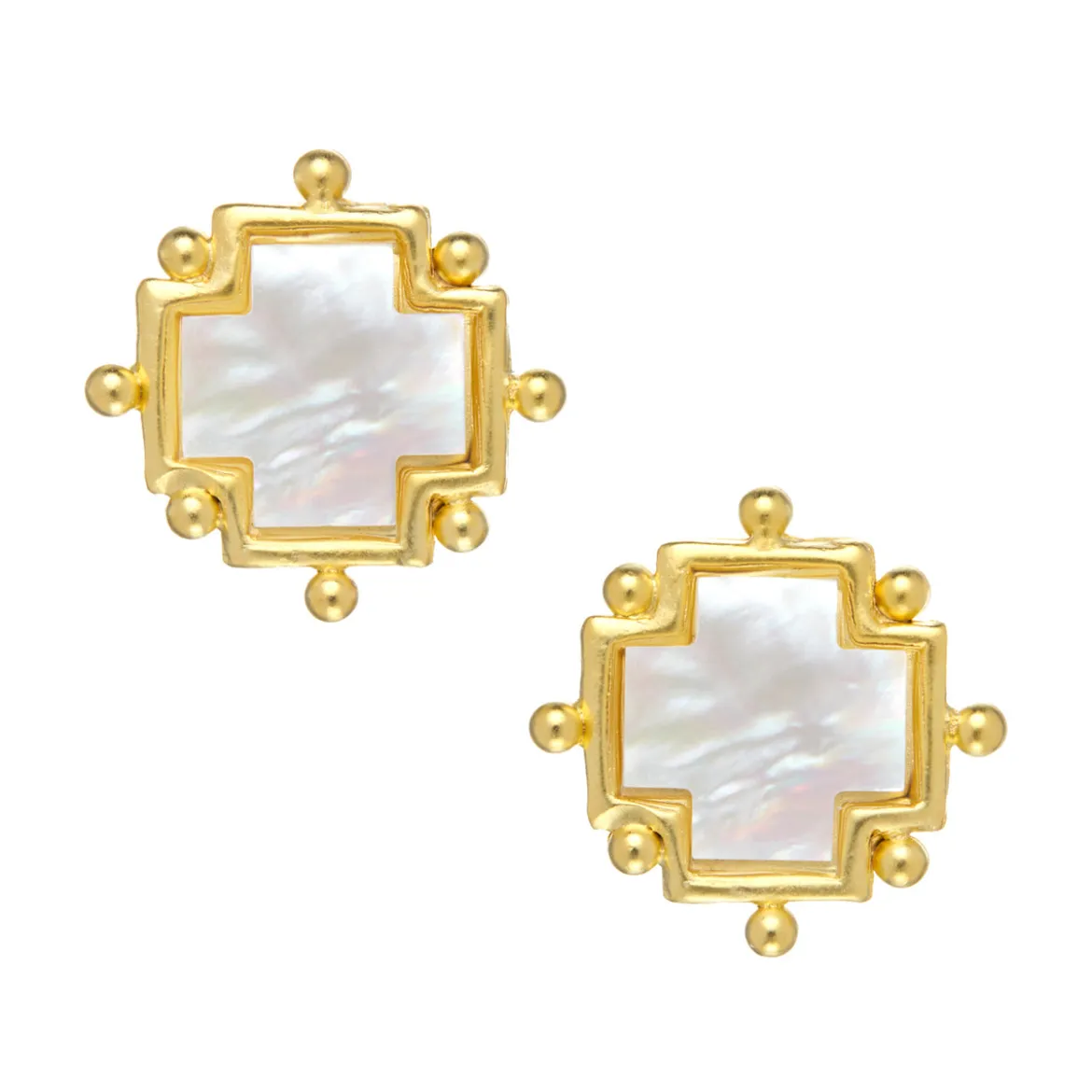 Mother of Pearl Cross Studs