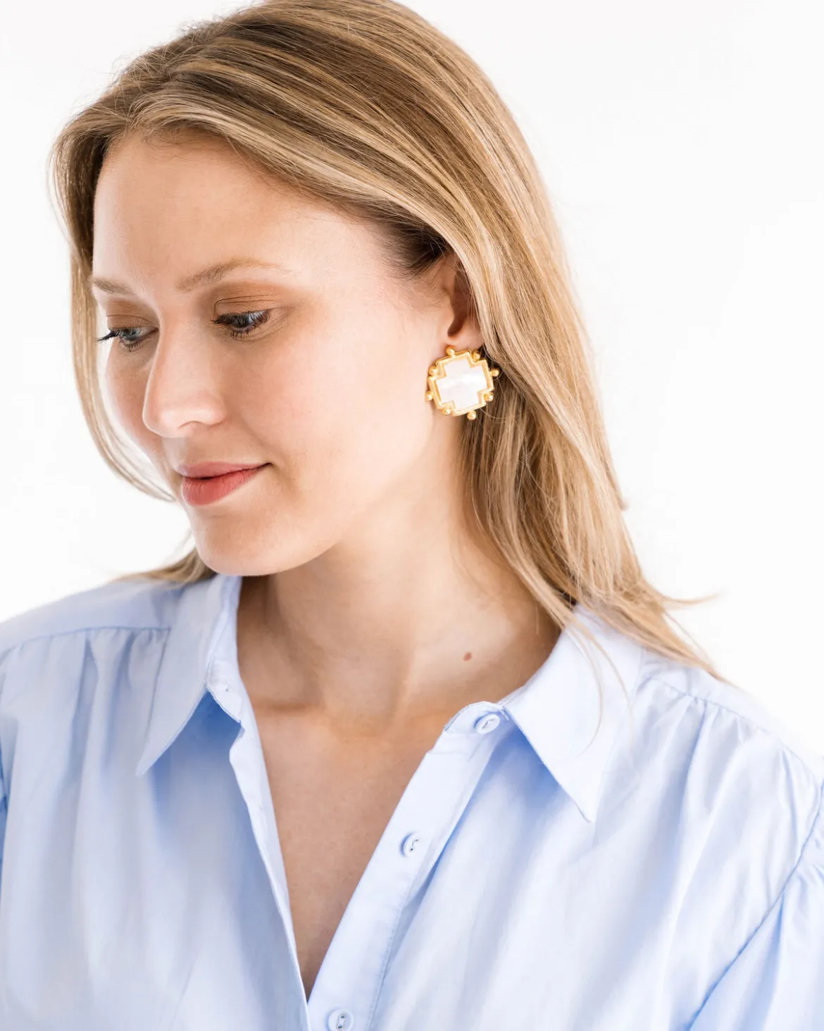 Mother of Pearl Cross Studs