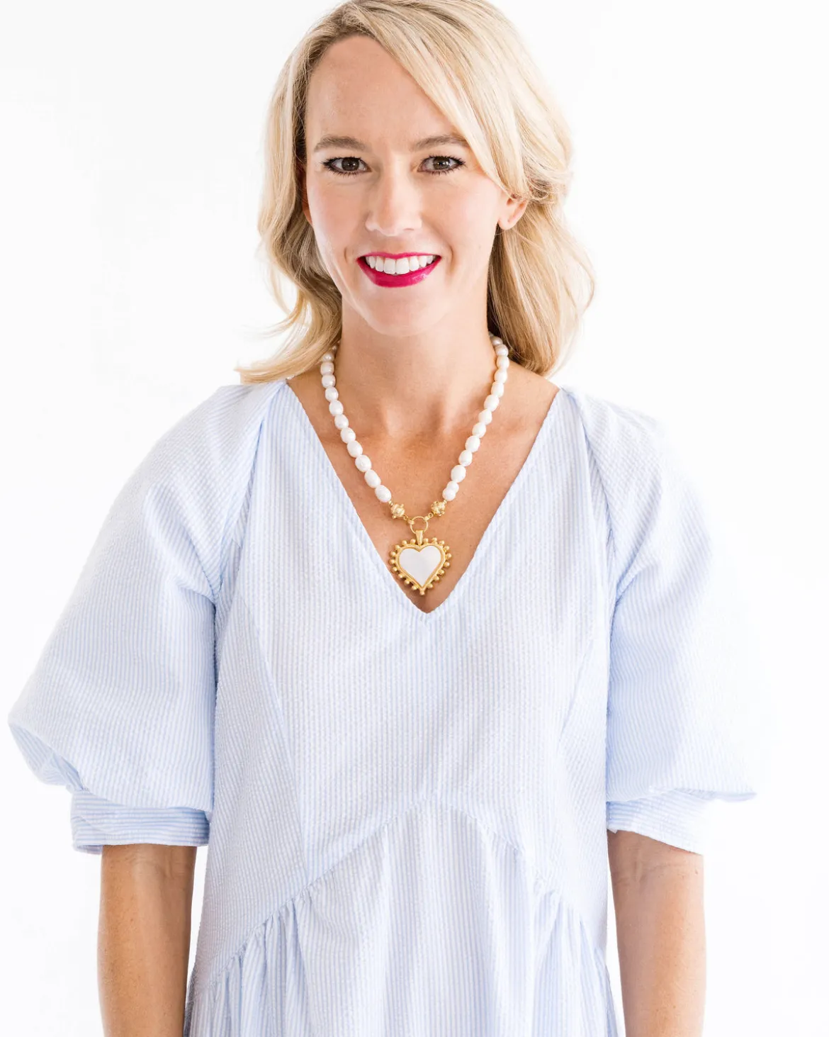 Mother of Pearl Heart Pearl Necklace
