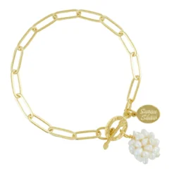 Pearl Cluster Paperclip Bracelet