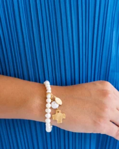Pearl Cross Stretch Bracelet
