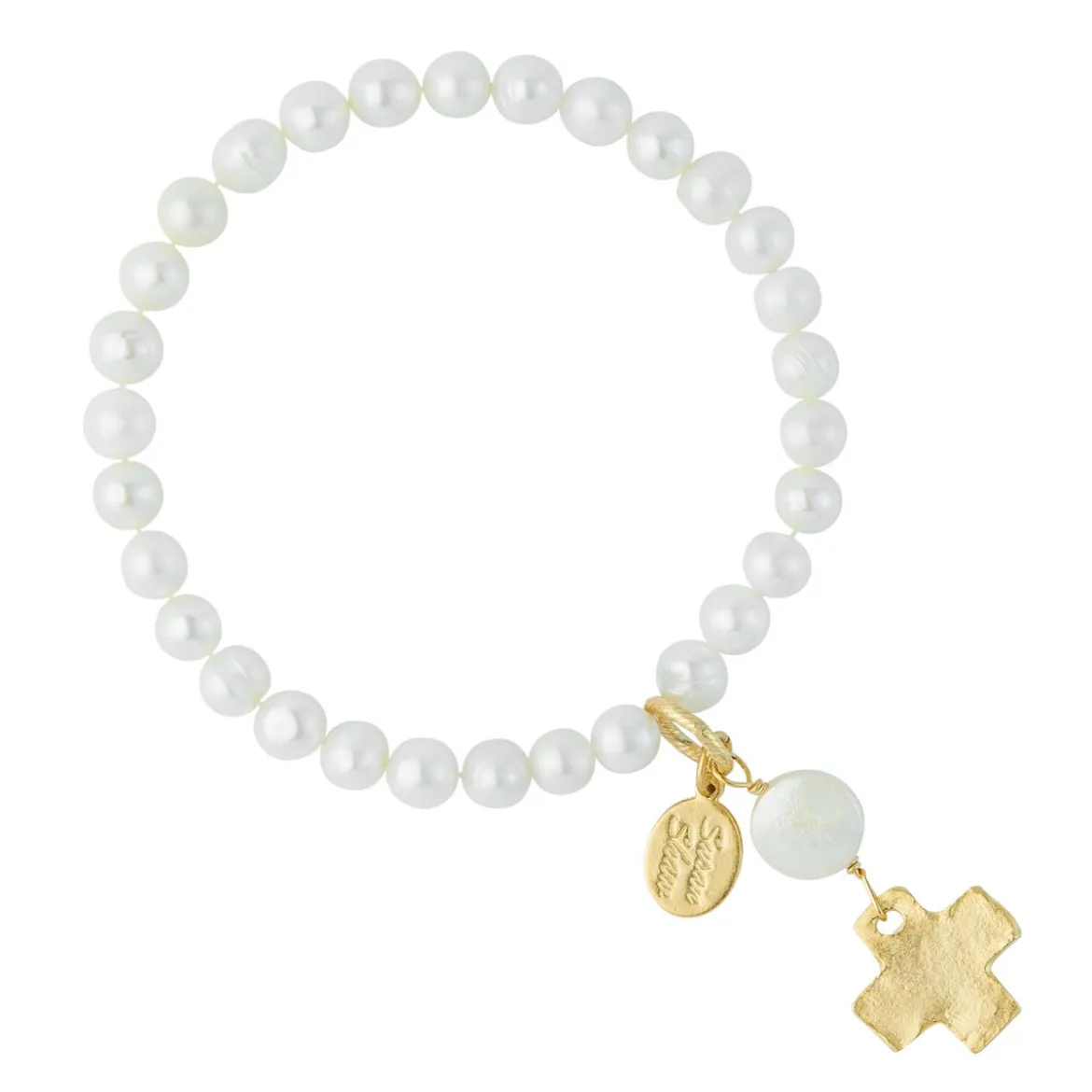 Pearl Cross Stretch Bracelet