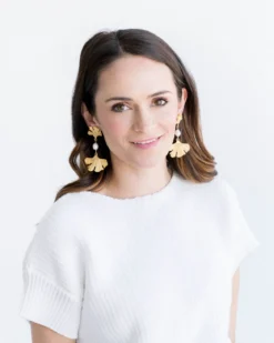 Pearl Ginkgo Earrings