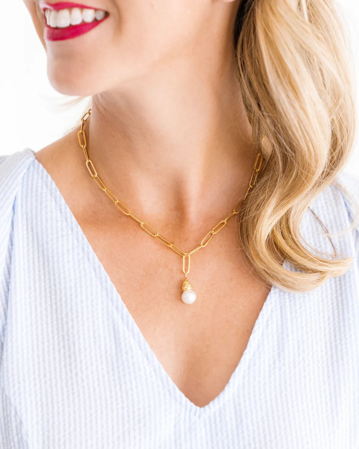 Pearl Paperclip Necklace