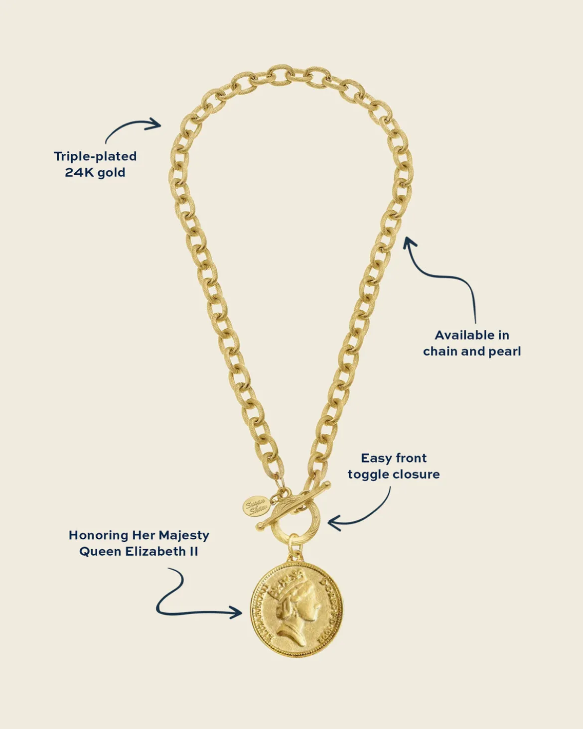 Queen Elizabeth Coin Necklace
