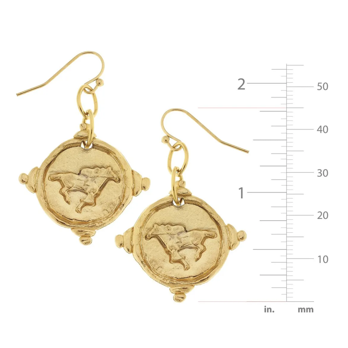 Race Horse Intaglio Earrings