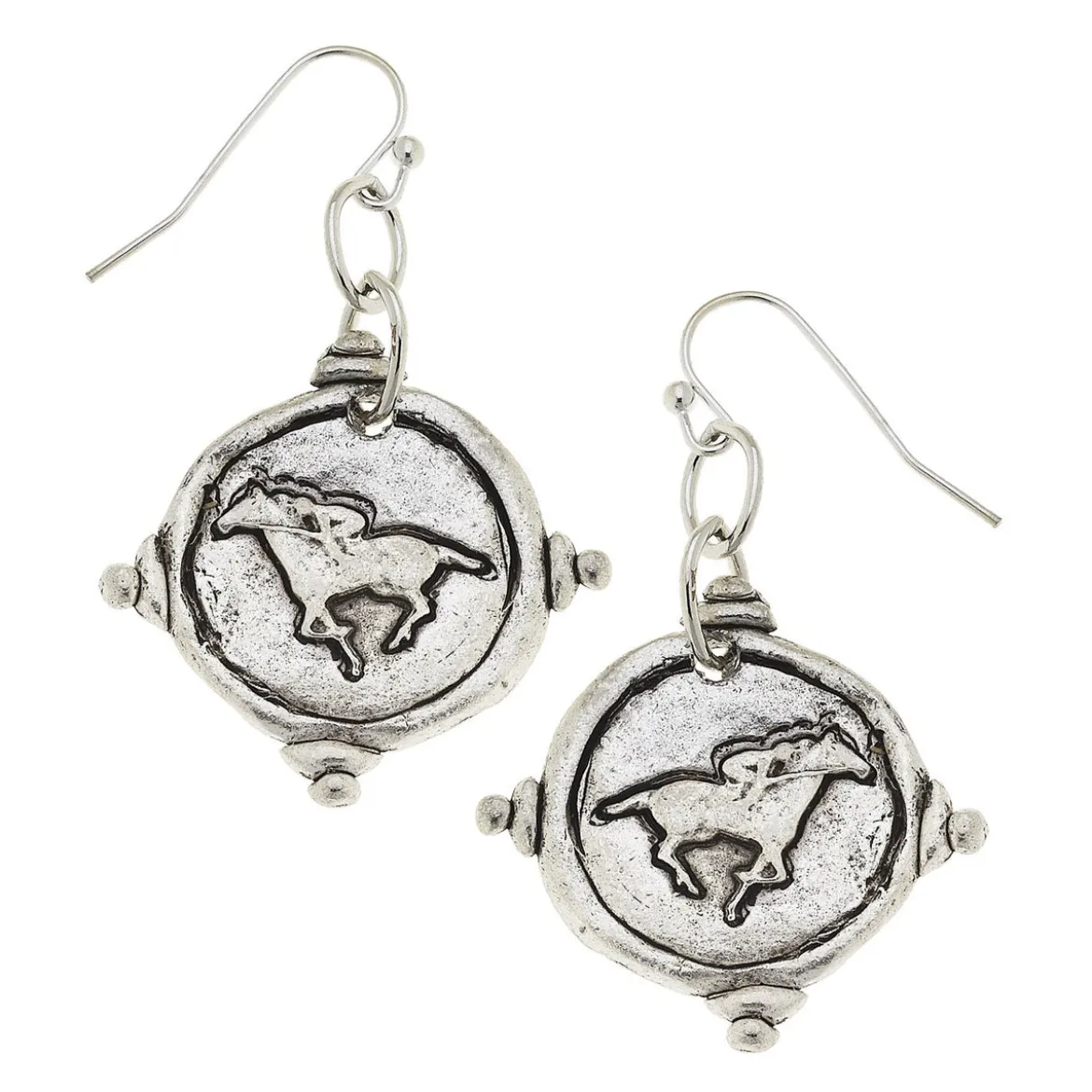 Race Horse Intaglio Earrings