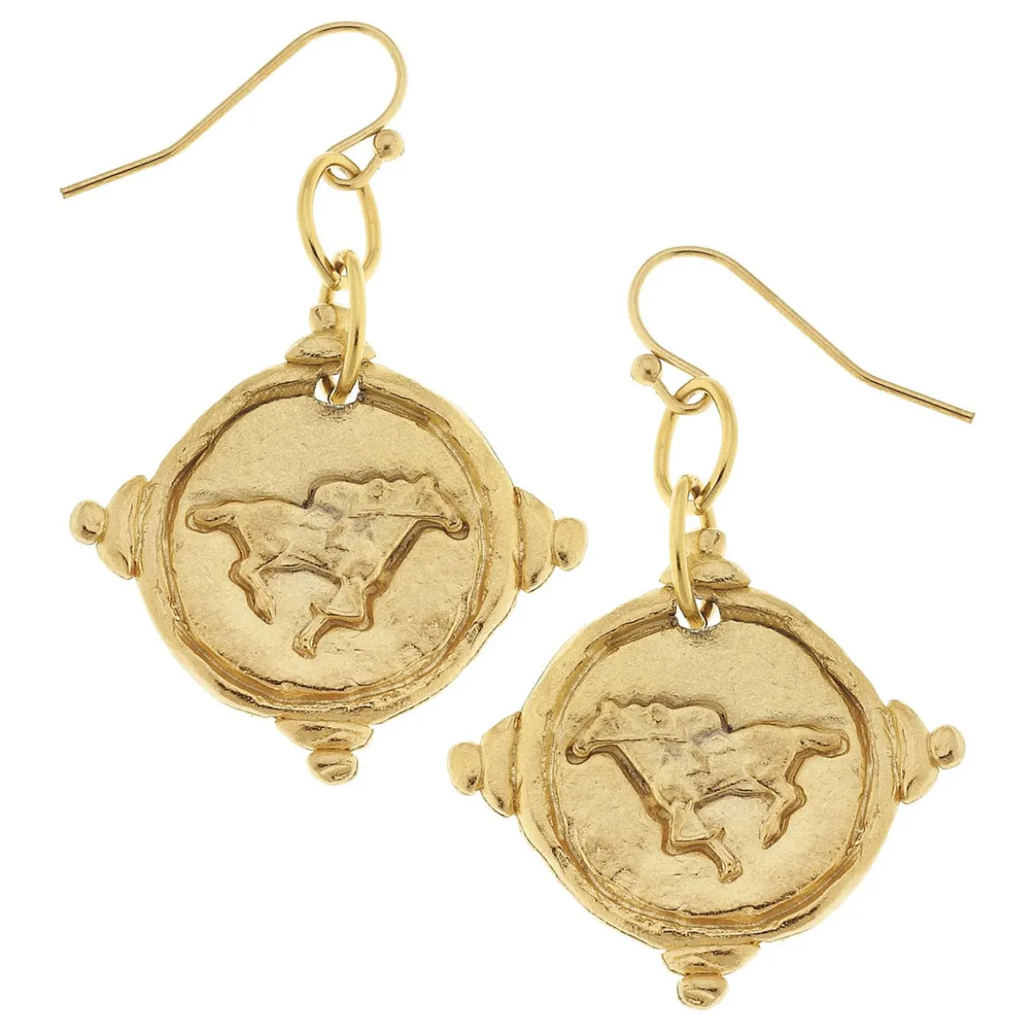 Race Horse Intaglio Earrings