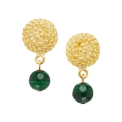 Rope Malachite Drop Earrings