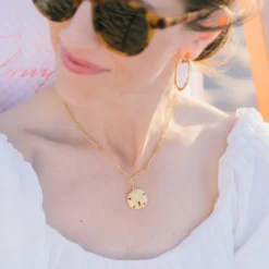 Sand Dollar Paperclip Necklace