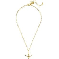 Small Longhorn Paperclip Necklace