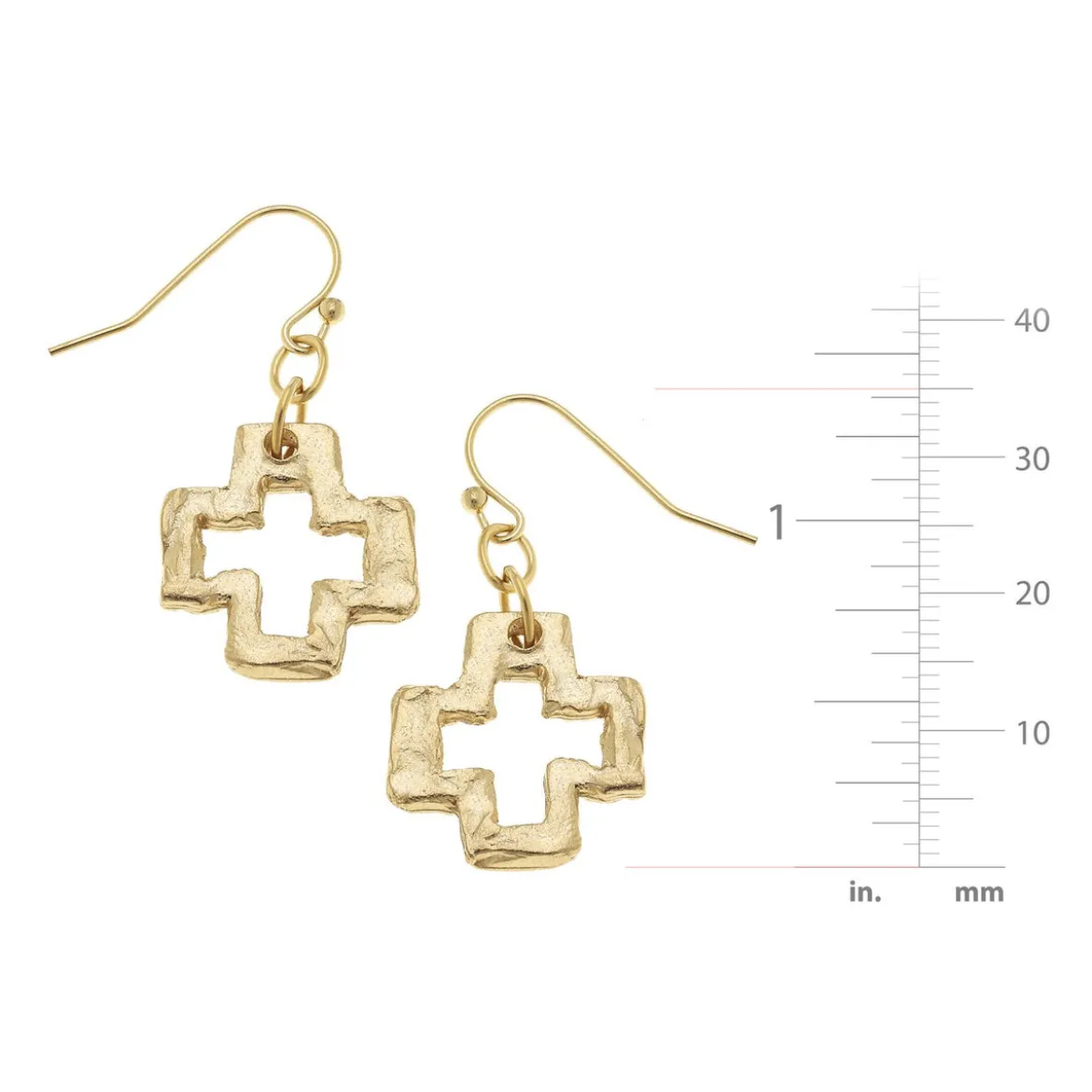 Small Open Cross Earrings