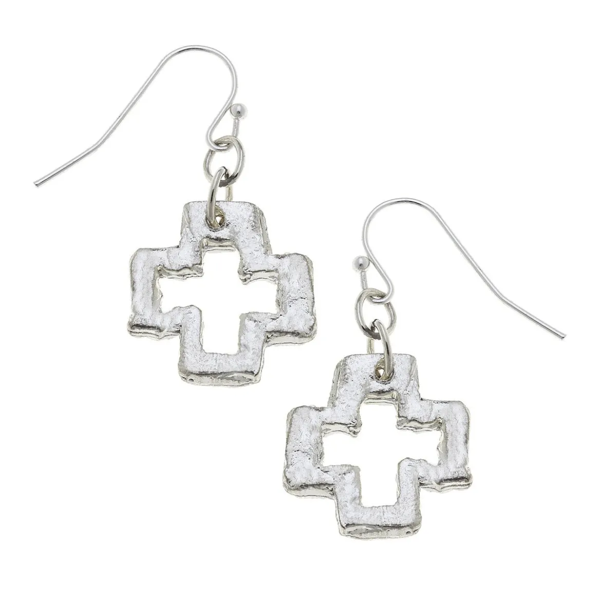 Small Open Cross Earrings