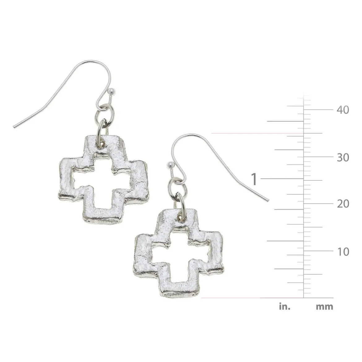 Small Open Cross Earrings
