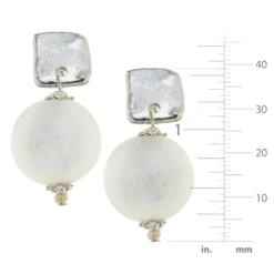 Square Cotton Pearl Drop Earrings