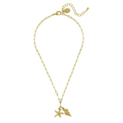 Starfish & Shell Paperclip Necklace