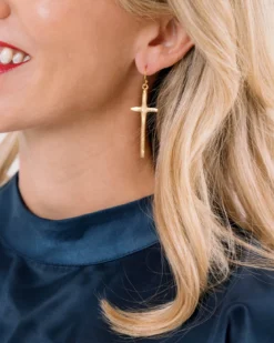 Tall Cross Earrings