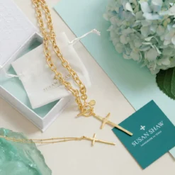 Tall Cross Toggle Necklace