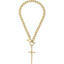 Tall Cross Toggle Necklace