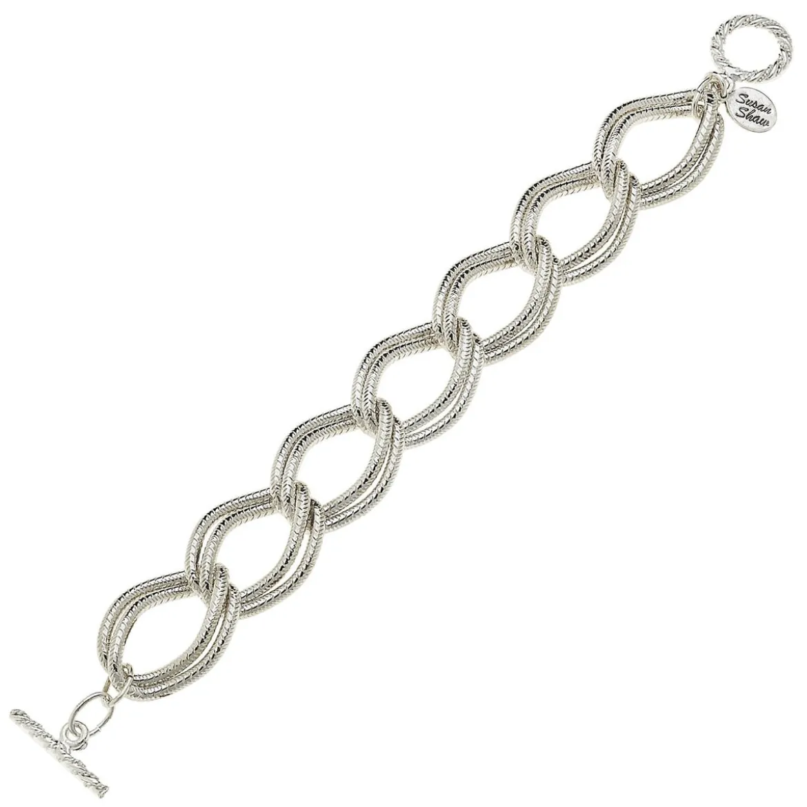 Textured Double Link Chain Bracelet