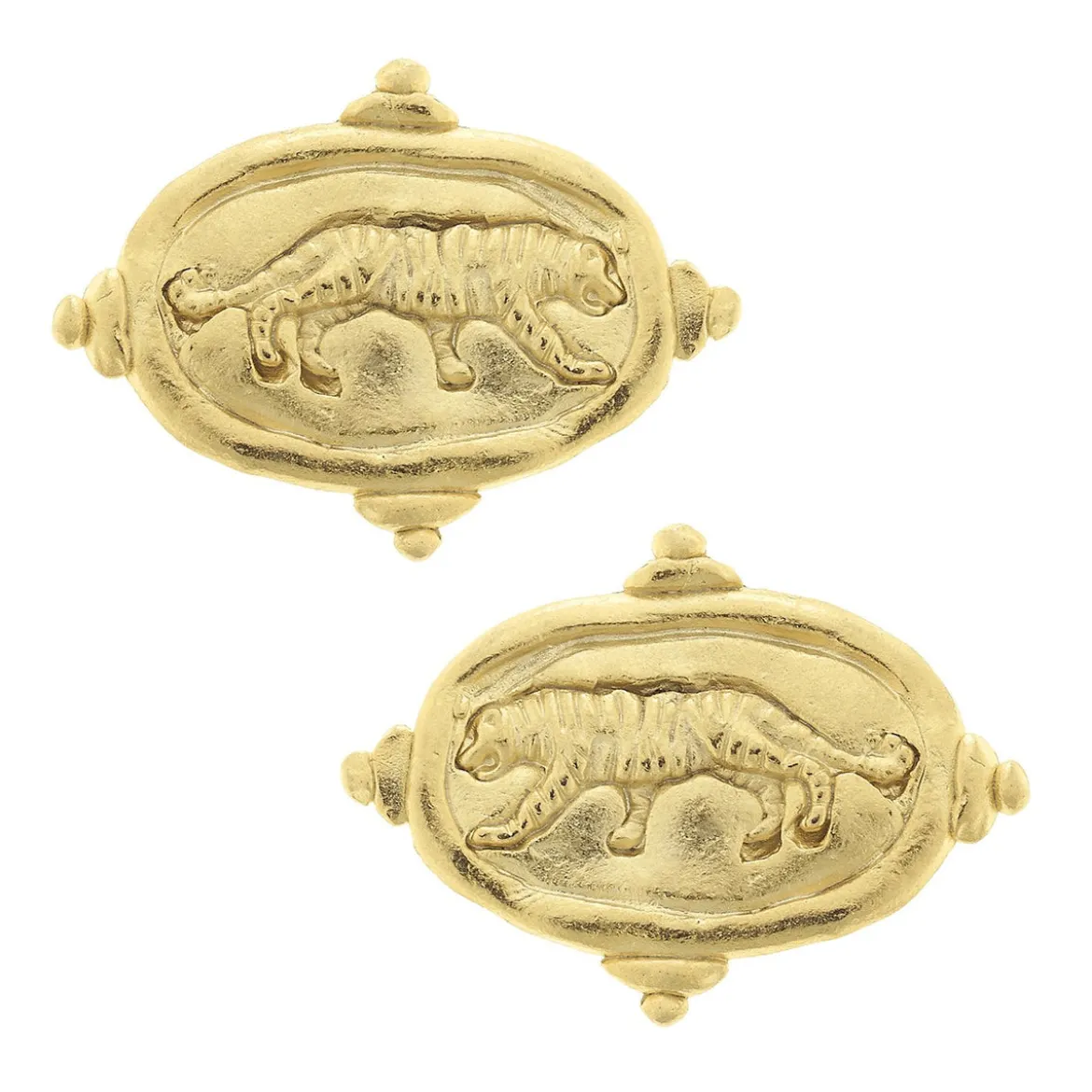 Tiger Intaglio Studs