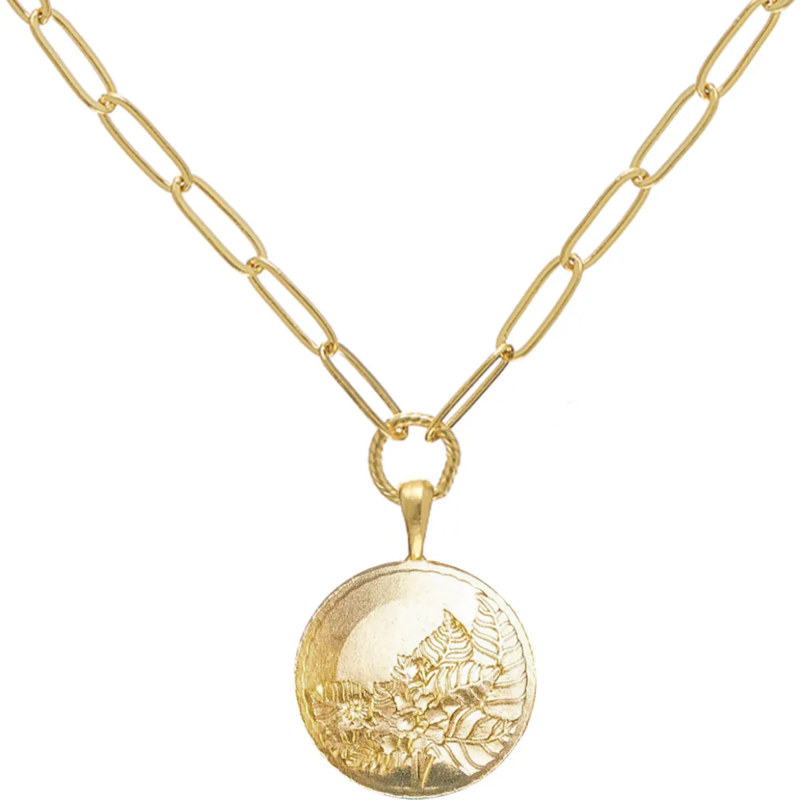 Tobacco Leaf Paperclip Necklace