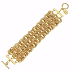 Triple Strand Double Link Chain Bracelet