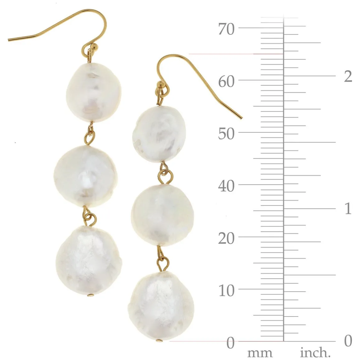 Triple Tier Pearl Drop Earrings