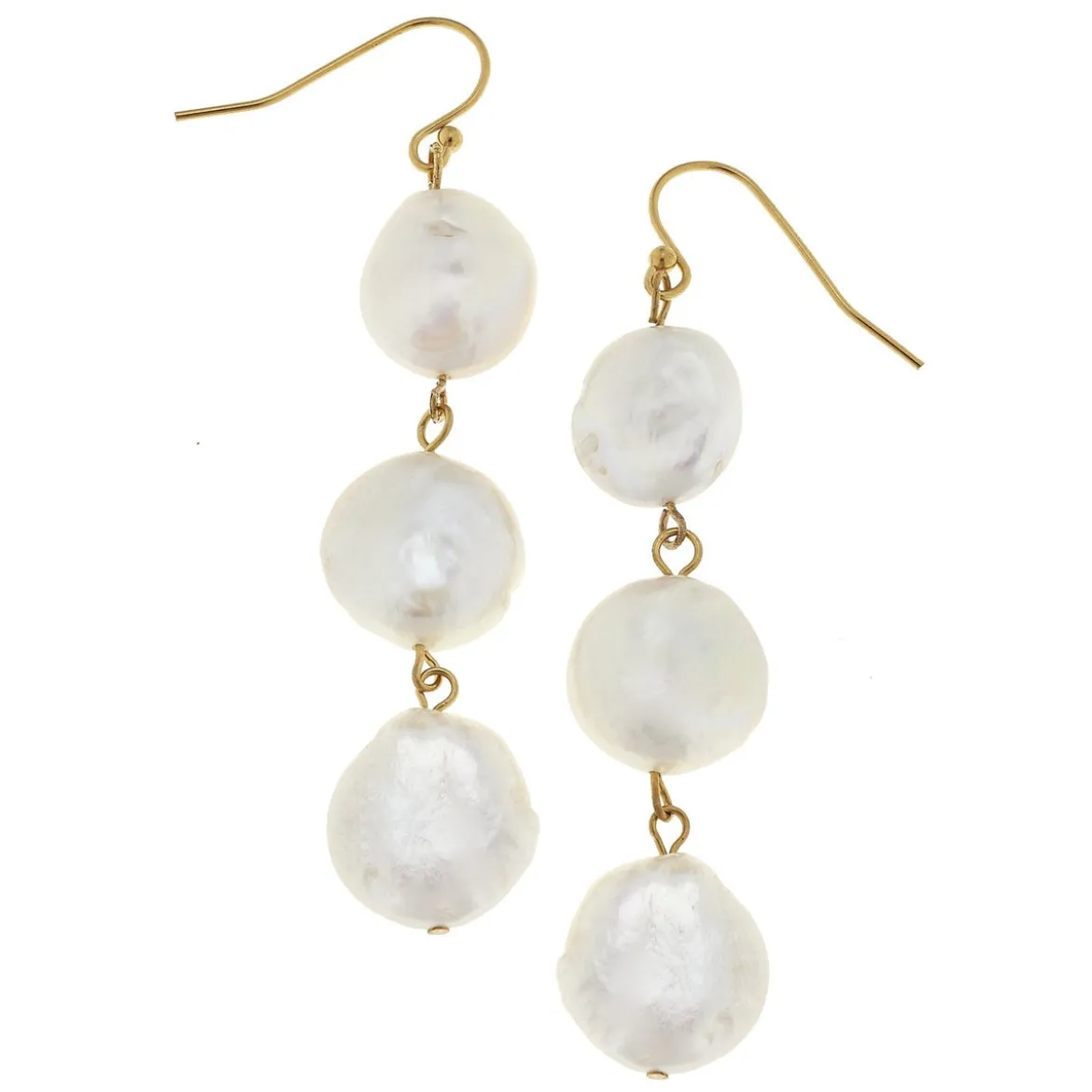 Triple Tier Pearl Drop Earrings