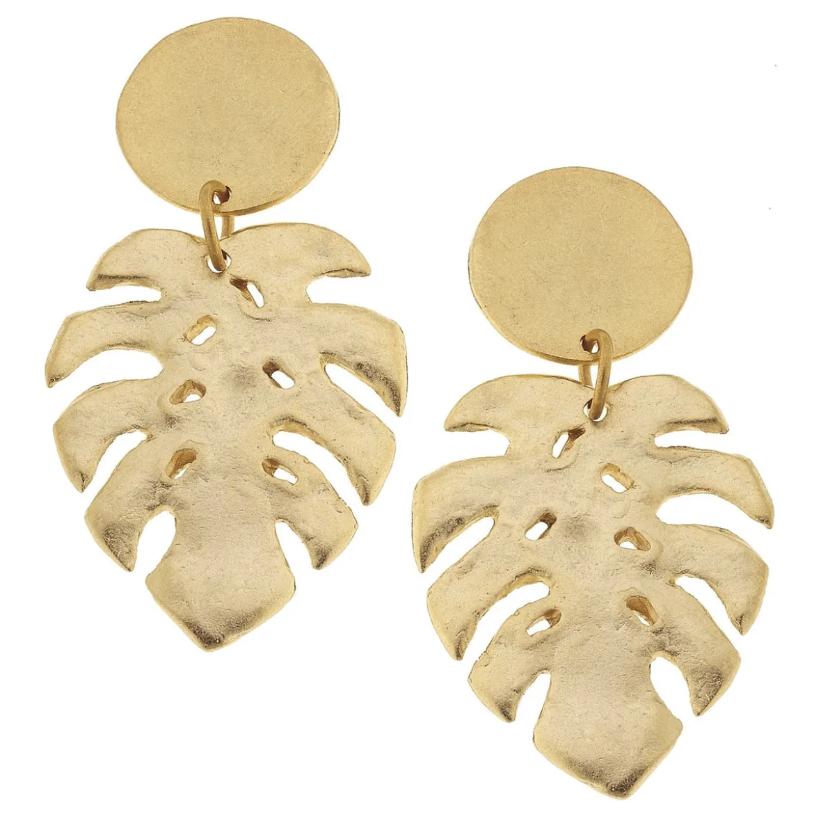 Tropical Palm Leaf Earrings