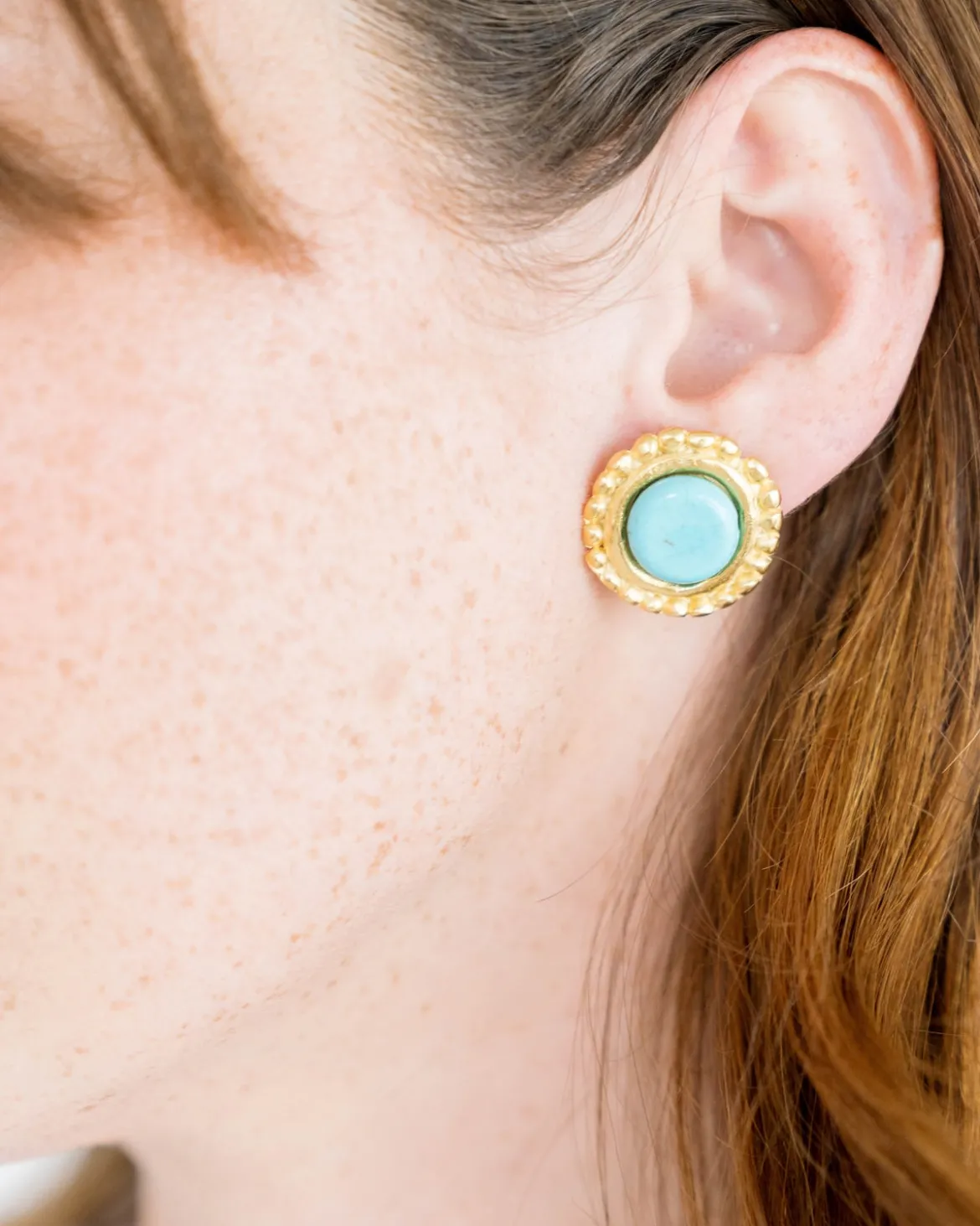 Turquoise Dotted Studs