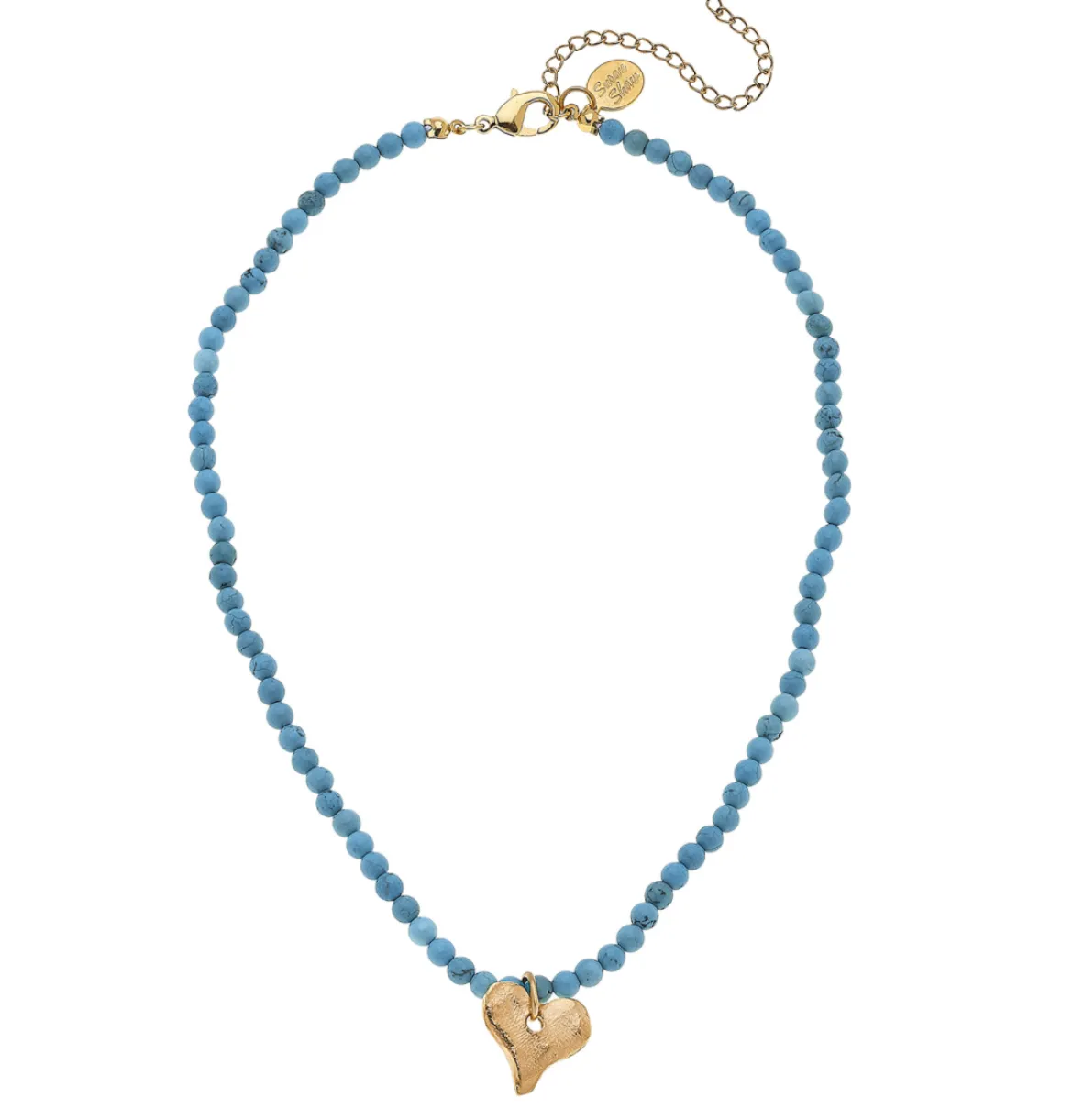 Turquoise Heart Beaded Necklace