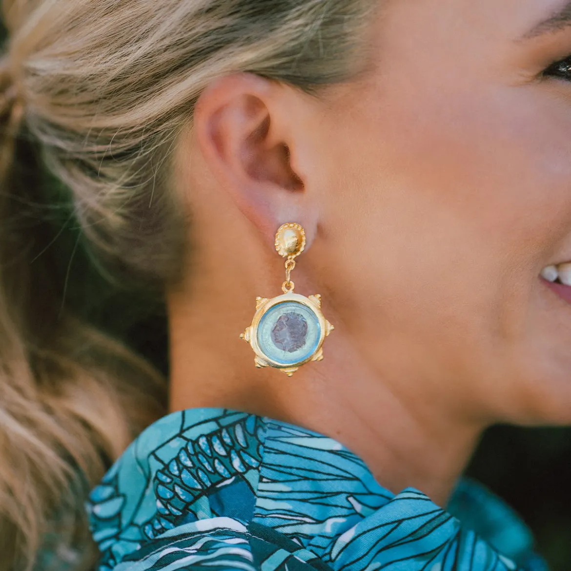Venetian Glass Coin Earrings